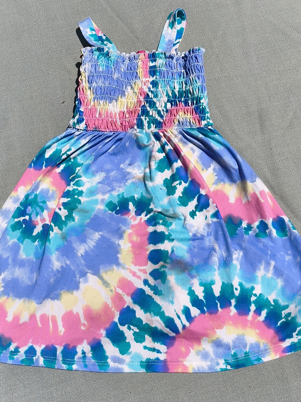 Zunie Multicolor Tie-Dye Sleeveless Smocked Sundress